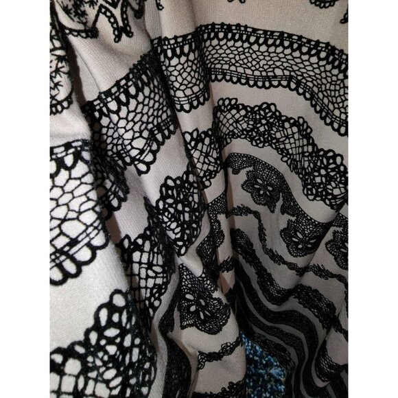 Black & Cream ELLE Womens Sleeveless Lace Overlay Dress Size 16 Made In China El - Picture 4 of 10